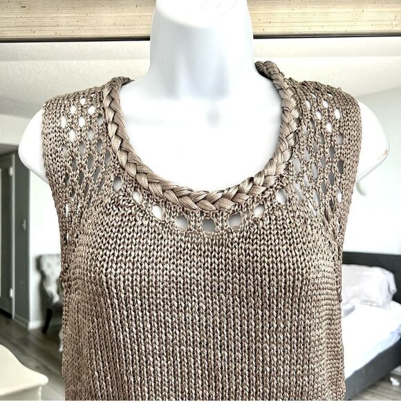 BANANA REPUBLIC Vest Top Silver Thread sleeveless Tank. Size XS - Picture 3 of 8